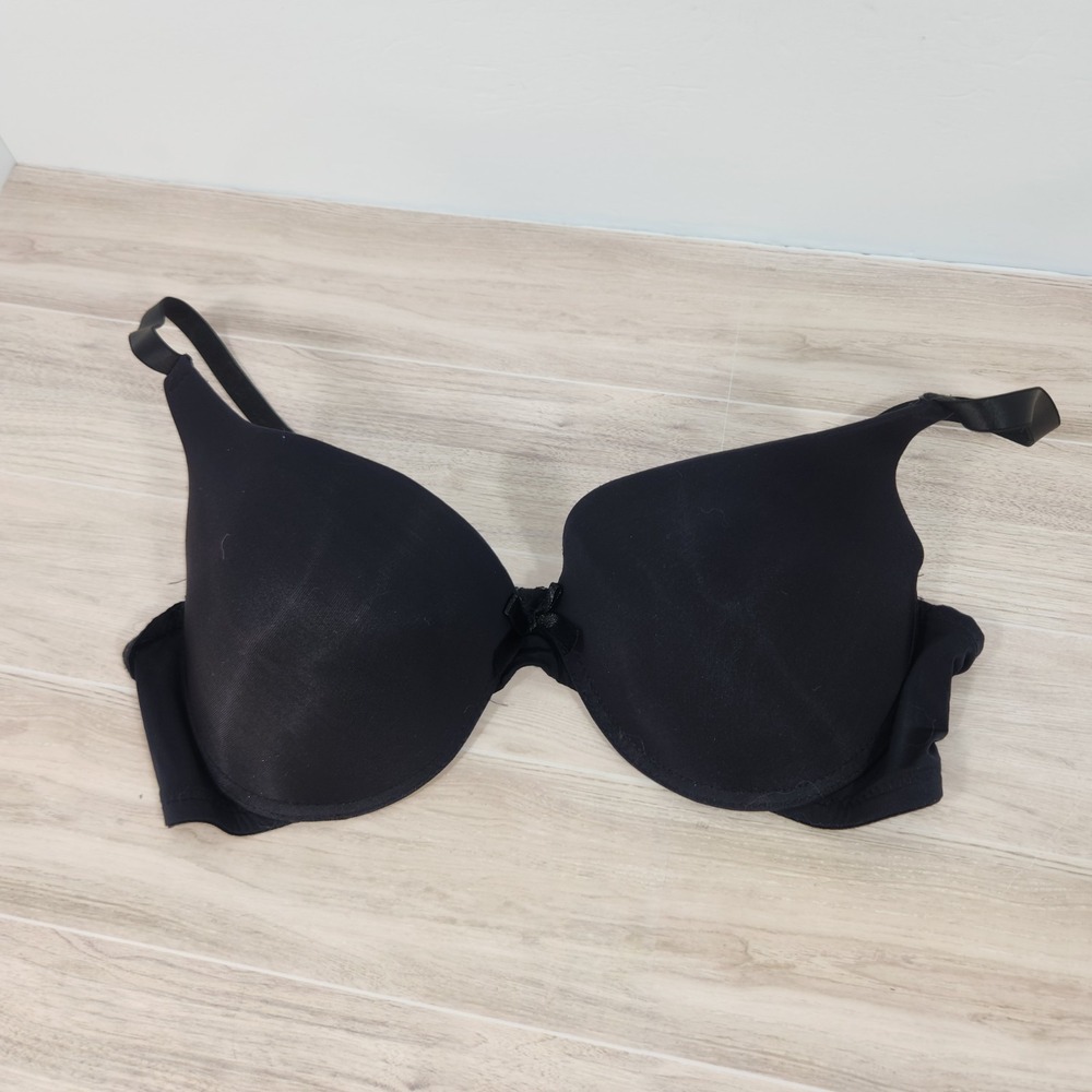 Women's‎ Bra Size 36C Black Push-up Adjustable Strap Hook & Eye Closure